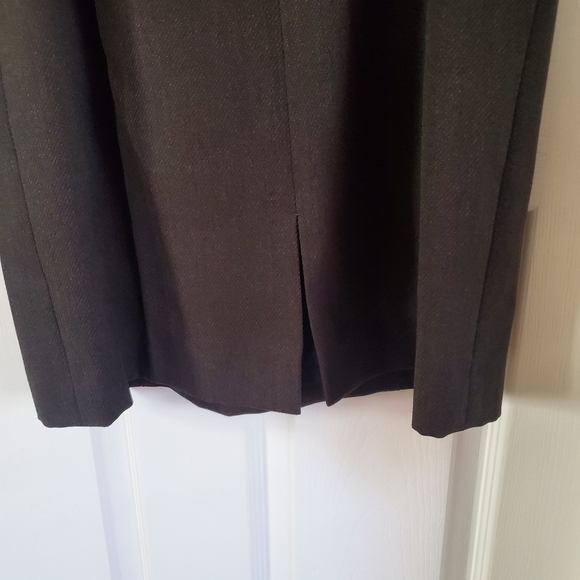 Tahari Arthur S Levine Olive Green Midi Dress Belted Short Sleeves Career Office - Picture 6 of 13